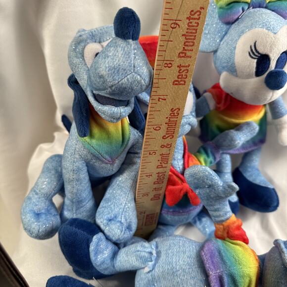 Disney Rainbow Pride Plush Plushies Set of 4 NWOT Pluto Minnie Donald Daisy - Picture 10 of 11
